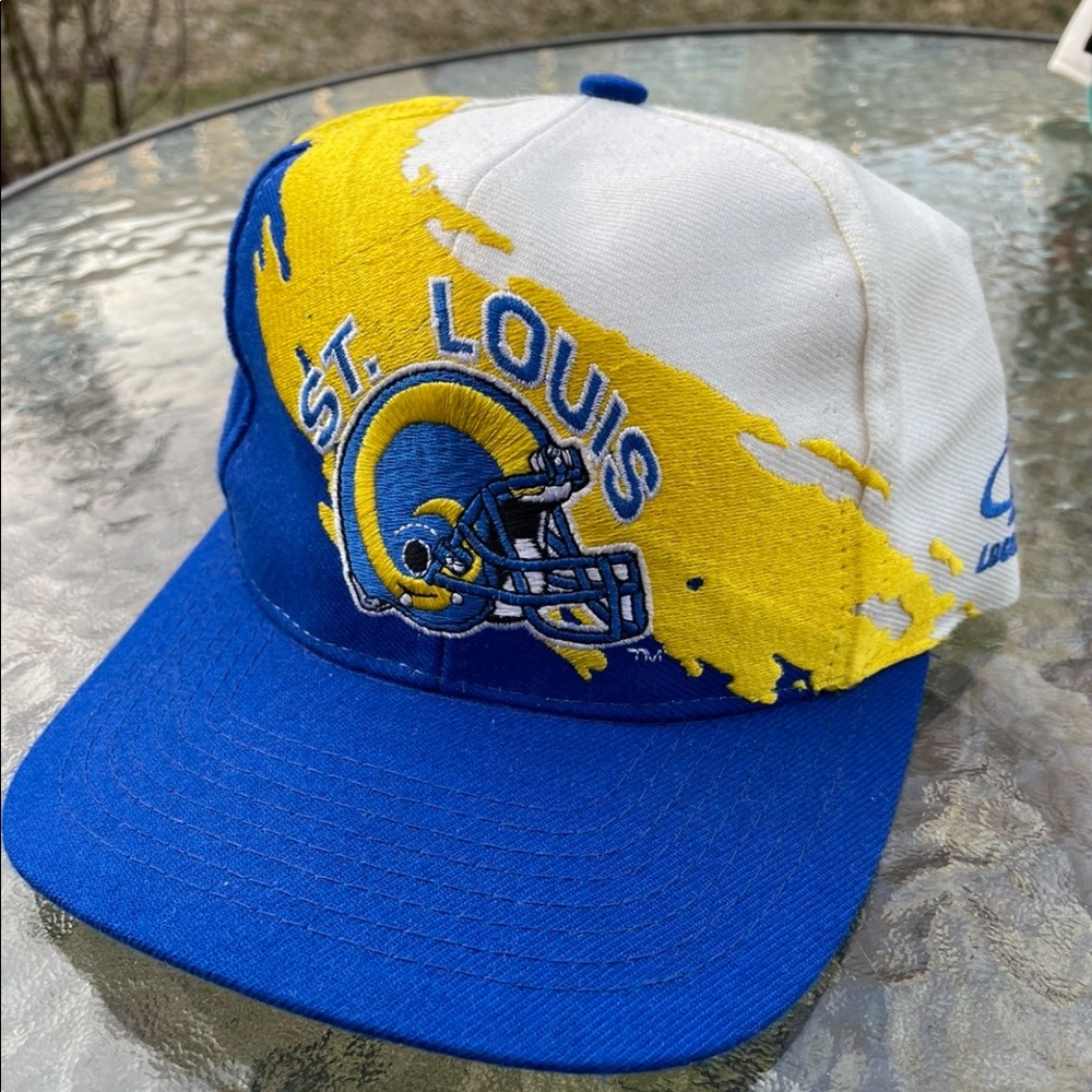 90s SPLASH St Louis LA RAMS Logo Athletic SnapBack